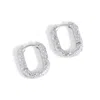 Gold Trip Women's Textured U Hoop Earrings In Silver In Metallic