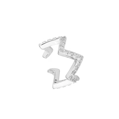 Gold Trip Women's Tidal Ear Cuff In Silver In White