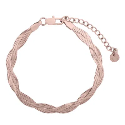 Gold Trip Women's Twisted Snake Chain Bracelet In Rose Gold In Pink