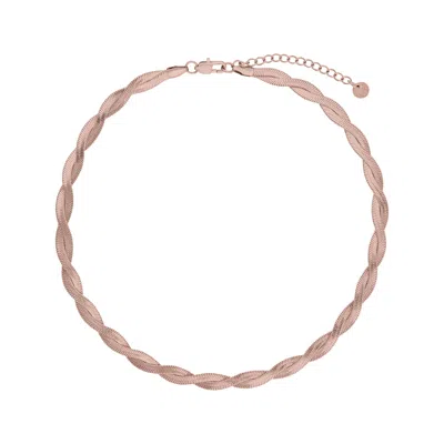 Gold Trip Women's Twisted Snake Chain Necklace In Rose Gold In Pink