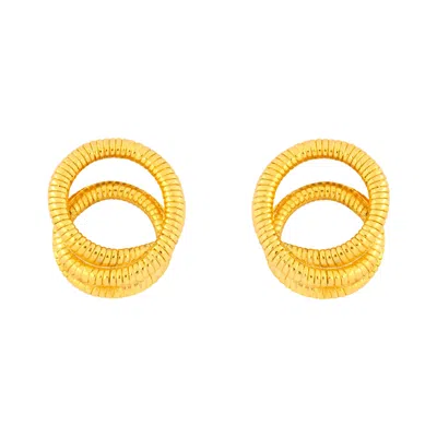 Gold Trip Women's Vintage Gold Circle Clip On Earrings