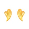 Gold Trip Women's Vintage Gold Heart Clip On Earrings