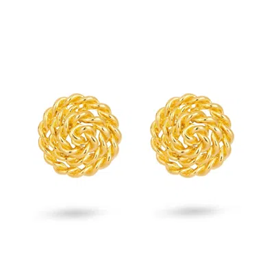 Gold Trip Women's Vintage Gold Round Twist Clip-on Earrings