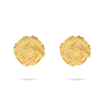 Gold Trip Women's Vintage Gold Woven Clip-on Earrings
