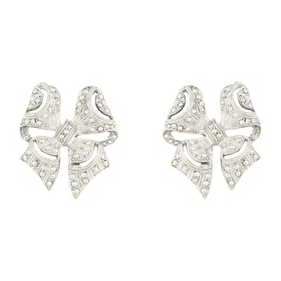 Gold Trip Women's Vintage Silver Bow Clip-on Earrings In Metallic