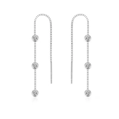 Gold Trip Women's Waterfall Threader Earrings In Silver In Metallic