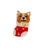 Gold Trip Women's White / Brown / Red Christmas Corgi Claw Clip In Multi