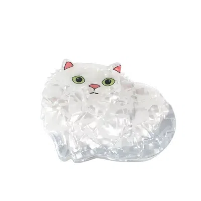 Gold Trip Women's White Cat Claw Clip