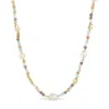 Gold Trip Women's White / Gold Pastels & Pearls Beaded Necklace
