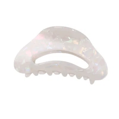Gold Trip Women's White Pearlescent Snow Claw Clip