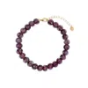 Gold Trip Women's White / Purple / Gold Autumn Rose Glass Beaded Bracelet In Gold