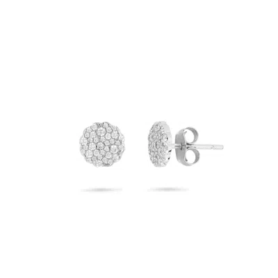 GOLD TRIP WOMEN'S WHITE / SILVER AURORA MINI STUD EARRINGS IN SILVER