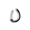 Gold Trip Women's White / Silver / Black Black Enamel Wave Ear Cuff Silver