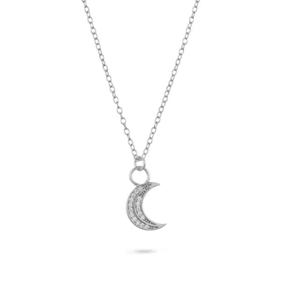 Gold Trip Women's White / Silver Celestial Moon Necklace In Silver In Metallic