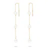 Gold Trip Women's White / Silver / Le Pearl Threader Earrings In Gold