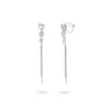 Gold Trip Women's White / Silver Heart Drop Clip On Earrings In Silver In Silver