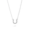 Gold Trip Women's White / Silver Horseshoe Necklace In Silver In Silver