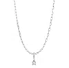 Gold Trip Women's White / Silver October Birthstone Necklace In Silver In Metallic