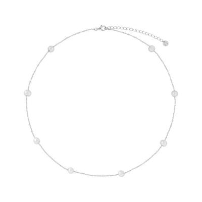 Gold Trip Women's White / Silver Pearl Satellite Necklace In Silver In Metallic