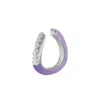 Gold Trip Women's White / Silver / Pink Purple Enamel Wave Ear Cuff In Silver In Purple
