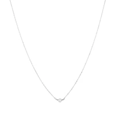 Gold Trip Women's White / Silver Single Pearl Necklace In Silver In Metallic