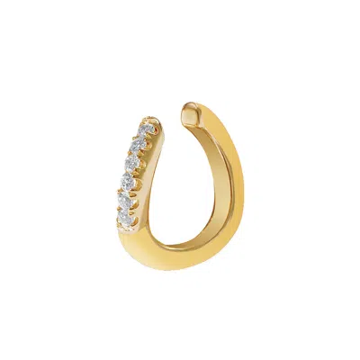 Gold Trip Women's Yellow / Orange / Silver Yellow Enamel Wave Ear Cuff In Gold In Multi