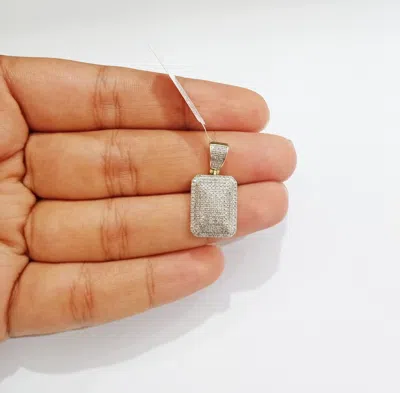 Pre-owned Goldbar Jeweler 10k Yellow Gold Real Diamond Pillow Charm Pendant Men Women