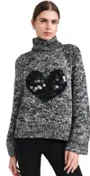 Goldbergh Aimee Long Sleeve Knit Sweater Black/cream In Black/cream
