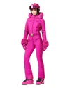 Goldbergh Angele Softshell Ski Suit With Fur Cuffs In Passion Pink