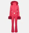 Goldbergh Angele Faux Fur-trimmed Ski Suit In Pink