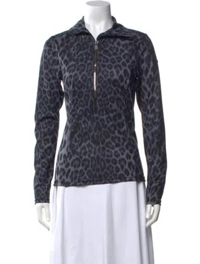 Pre-owned Goldbergh Animal Print Long Sleeve Top In Blue