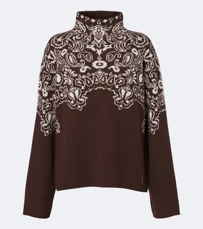 Goldbergh Anshin Knitted Jacquard Sweater In Brown
