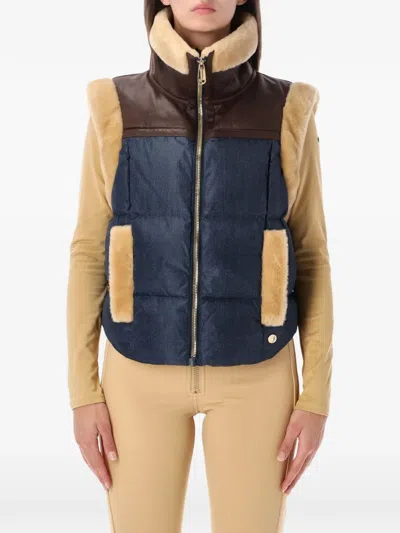 Goldbergh Aya Panelled Quilted Gilet In Multi