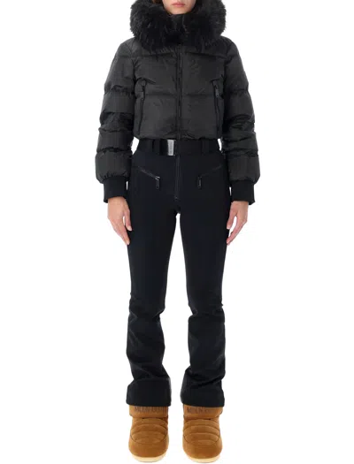 Goldbergh Belted Hooded Ski Jumpsuit In Black
