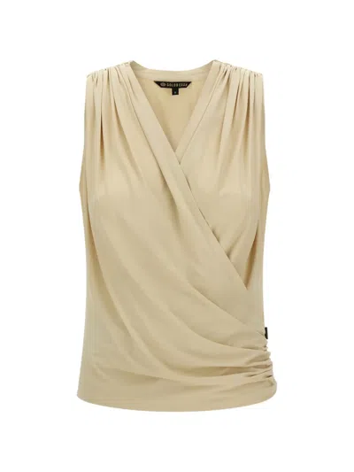 Goldbergh Calipso Crossed Draping V-neck Top In Brown