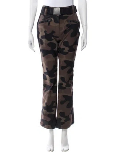 Pre-owned Goldbergh Camouflage Print Wide Leg Pants In Brown