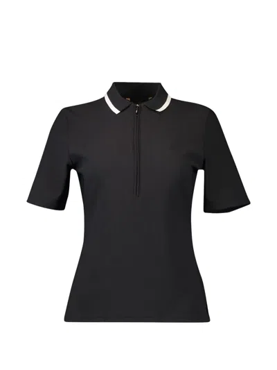 Goldbergh Cassia Ribbed Half-zip Top In Black
