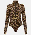 Goldbergh Womens Leona Jaguar-print Stretch-jersey Ski Top 7250 Jaguar Xl In Brown
