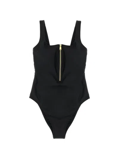 Goldbergh Caviar Scoop Neck One Piece Swimsuit In Black
