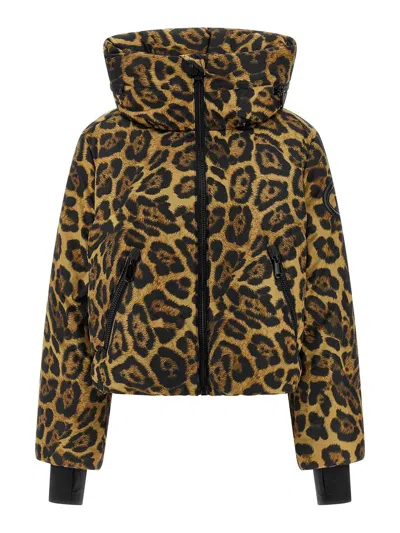 Goldbergh Pantera Leopard-print Hooded Padded Recycled Down Ski Jacket In Animal Print