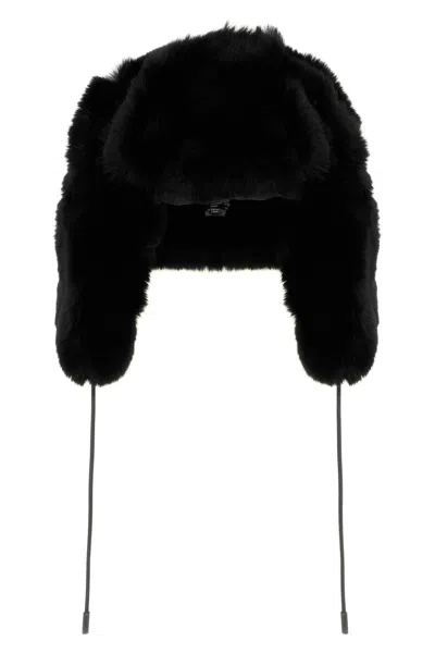 Goldbergh Cher Fluffy Aviator Hat In Black