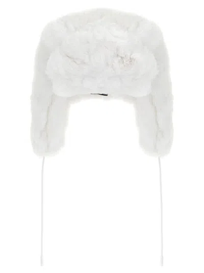 GOLDBERGH CHER FLUFFY AVIATOR HATS WHITE
