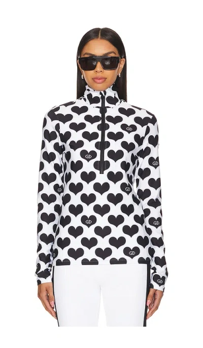 Goldbergh Chrie Hearts Ski Pully In Black & White