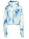 Goldbergh Ciel Bleu Denim-print Down Ski Jacket In Blue