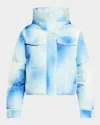 Goldbergh Ciel Bleu Water-resistant Performance Ski Puffer Jacket In Denim Print