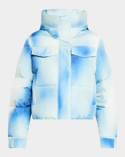 Goldbergh Ciel Bleu Water-resistant Performance Ski Puffer Jacket In Denim Print