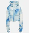 Goldbergh Ciel Bleu Denim-print Down Ski Jacket In Blue