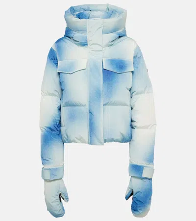 Goldbergh Ciel Bleu Denim-print Down Ski Jacket In Blue