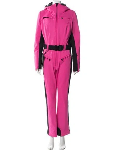 Pre-owned Goldbergh Colorblock Pattern Crew Neck Ski Suit W/ Tags In Pink