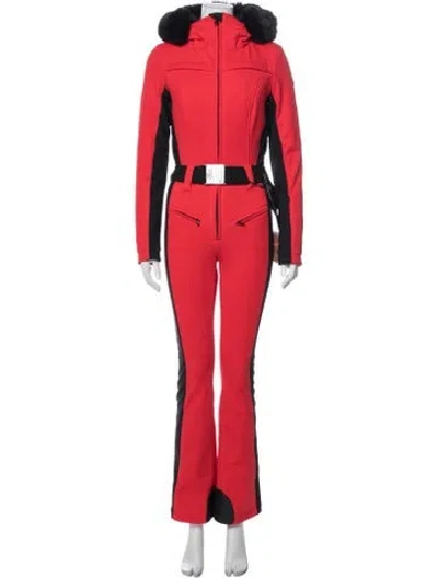 Pre-owned Goldbergh Colorblock Pattern Crew Neck Ski Suit W/ Tags In Red
